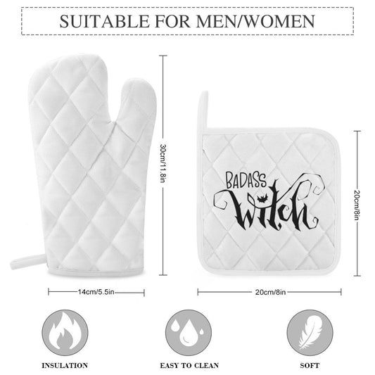 Badass Witch Oven Mitts & Pot Holder Set of 3