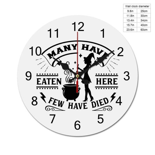Many Have Eaten Here Wooden Wall Clock-9.84"x9.84"/ 25x25cm
