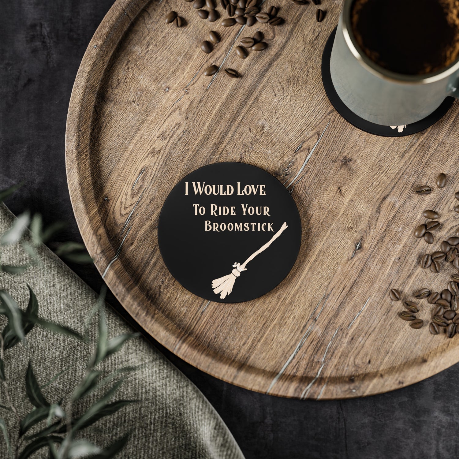 I'd Love to Ride Your Broomstick Coasters - Witchy Kitchens