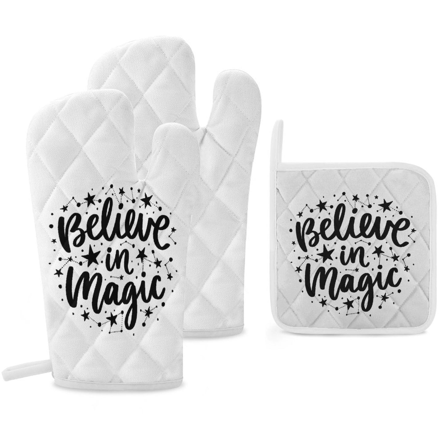 Believe in Magic Oven Mitts & Pot Holder Set of 3