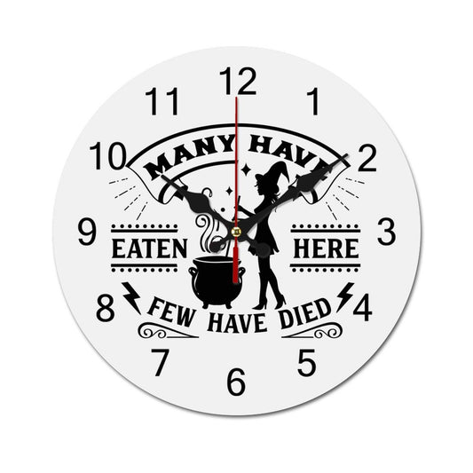 Many Have Eaten Here Wooden Wall Clock-9.84"x9.84"/ 25x25cm