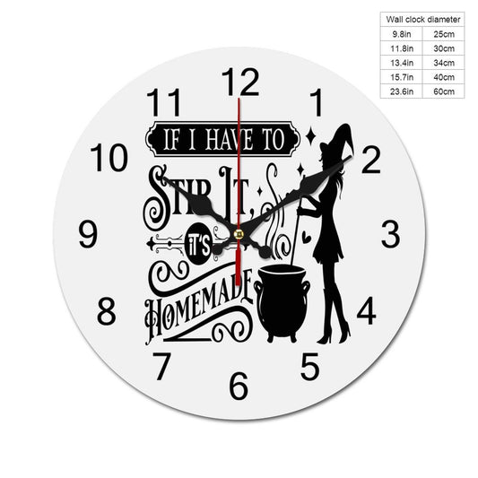 Stir It Wooden Wall Clock-9.84"x9.84"/ 25x25cm