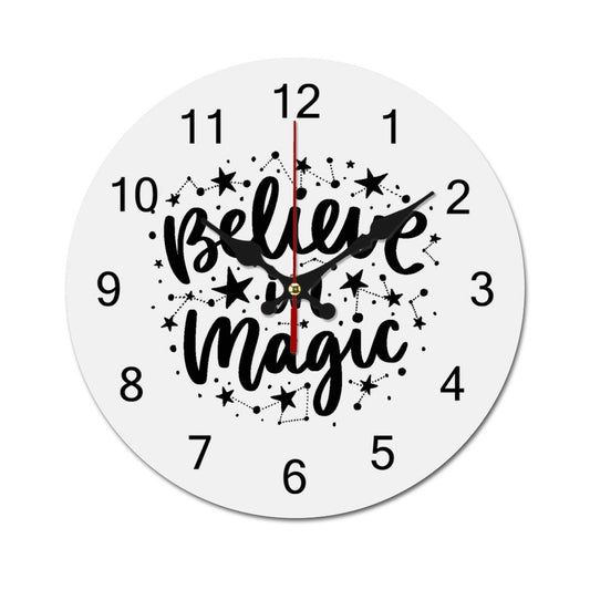 Believe in Magic Wooden Wall Clock-9.84"x9.84"/ 25x25cm