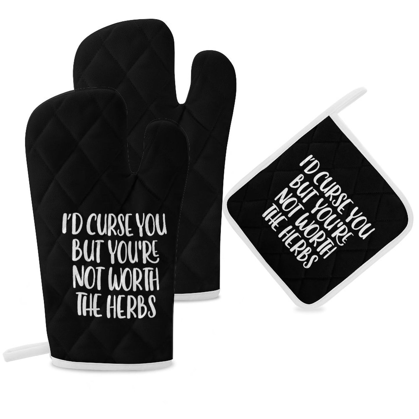 I'd Curse You Oven Mitts & Pot Holder Set of 3