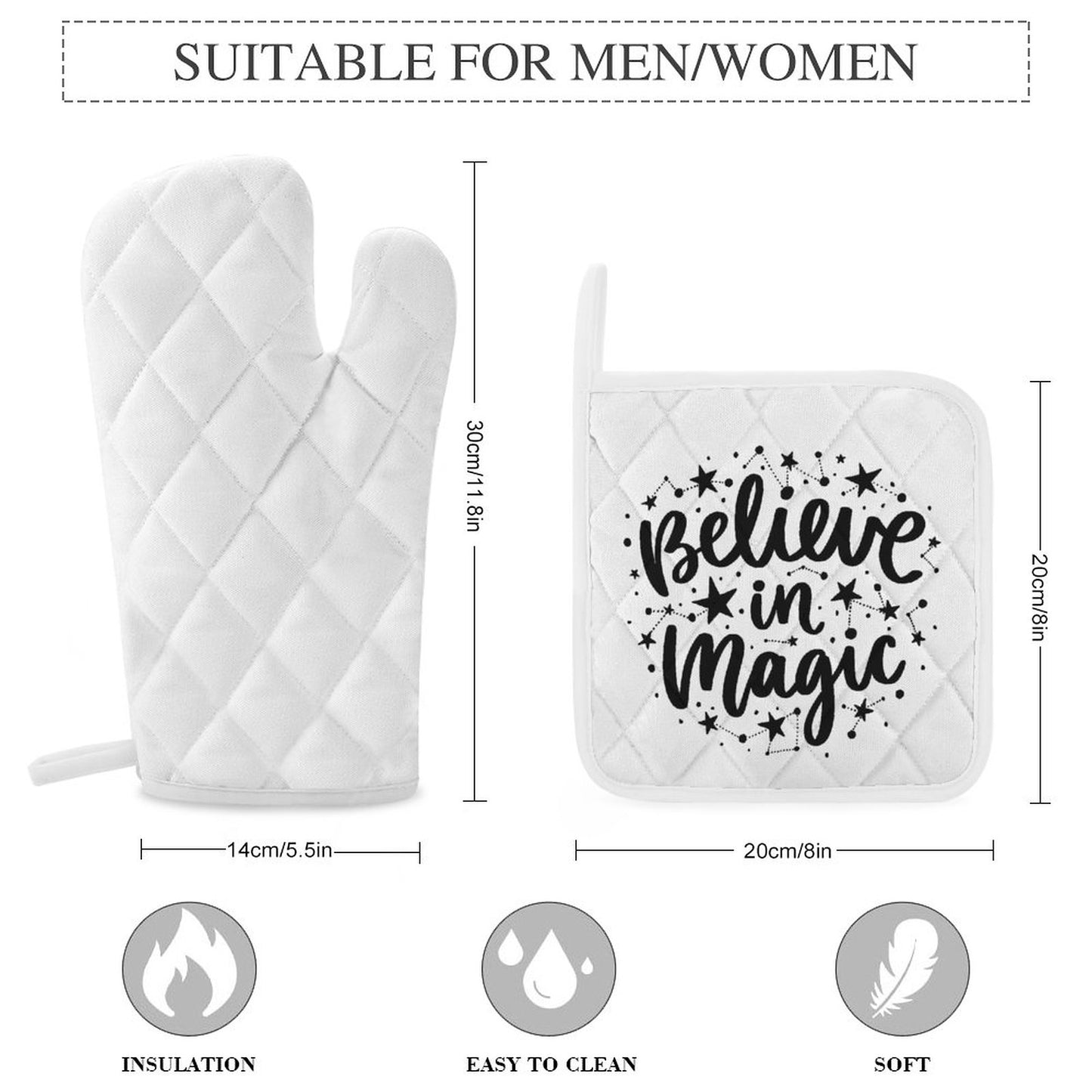 Believe in Magic Oven Mitts & Pot Holder Set of 3