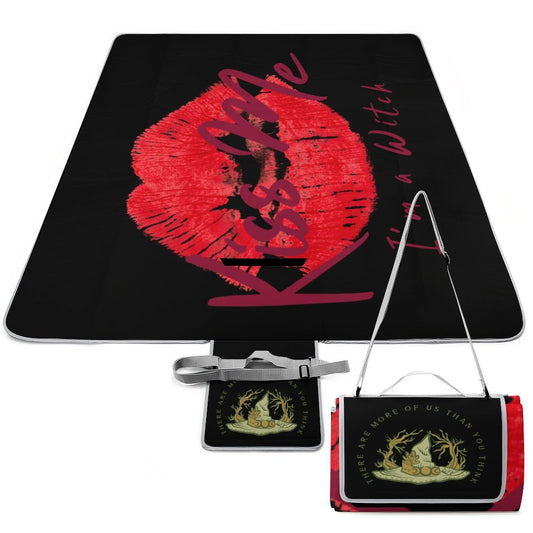 Kiss Me I'm a Witch Square Picnic Mat