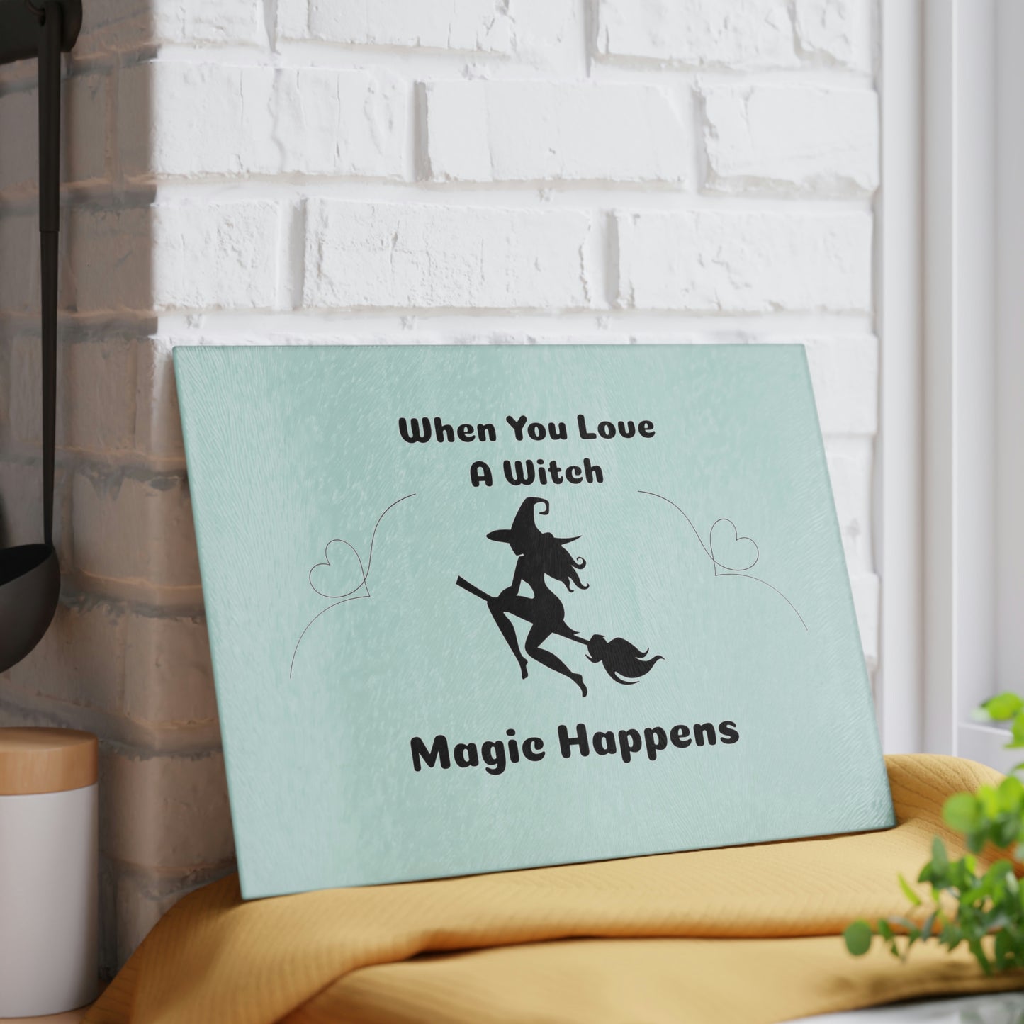 When you Love a Witch Glass Cutting Board - Witchy Kitchens