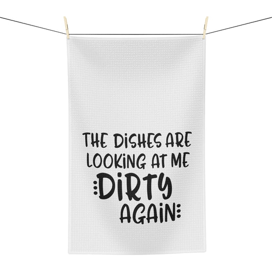 Dishes are Looking at Me Dirty Tea Towel - Witchy Kitchens