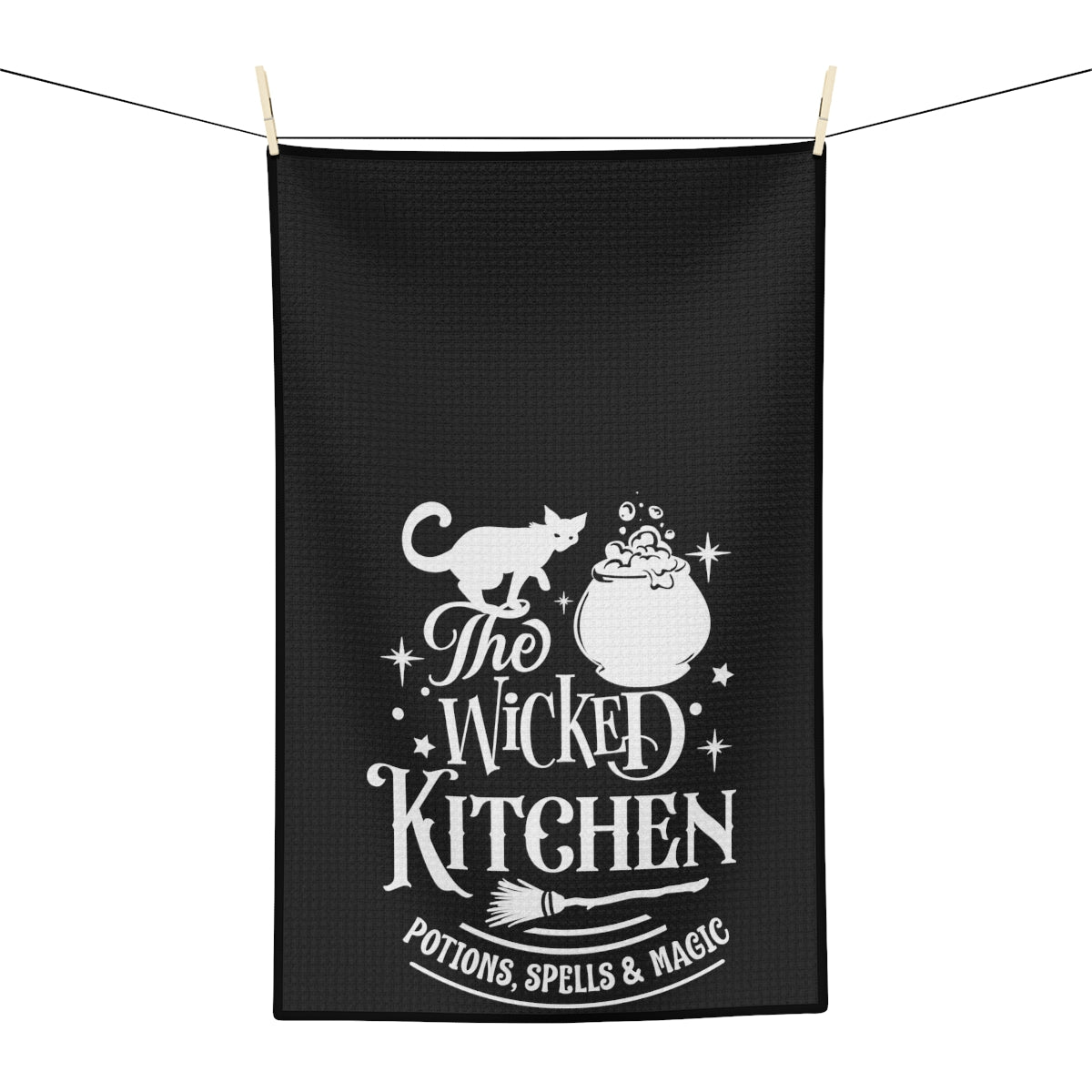 Wicked Kitchen Black Tea Towel - Witchy Kitchens