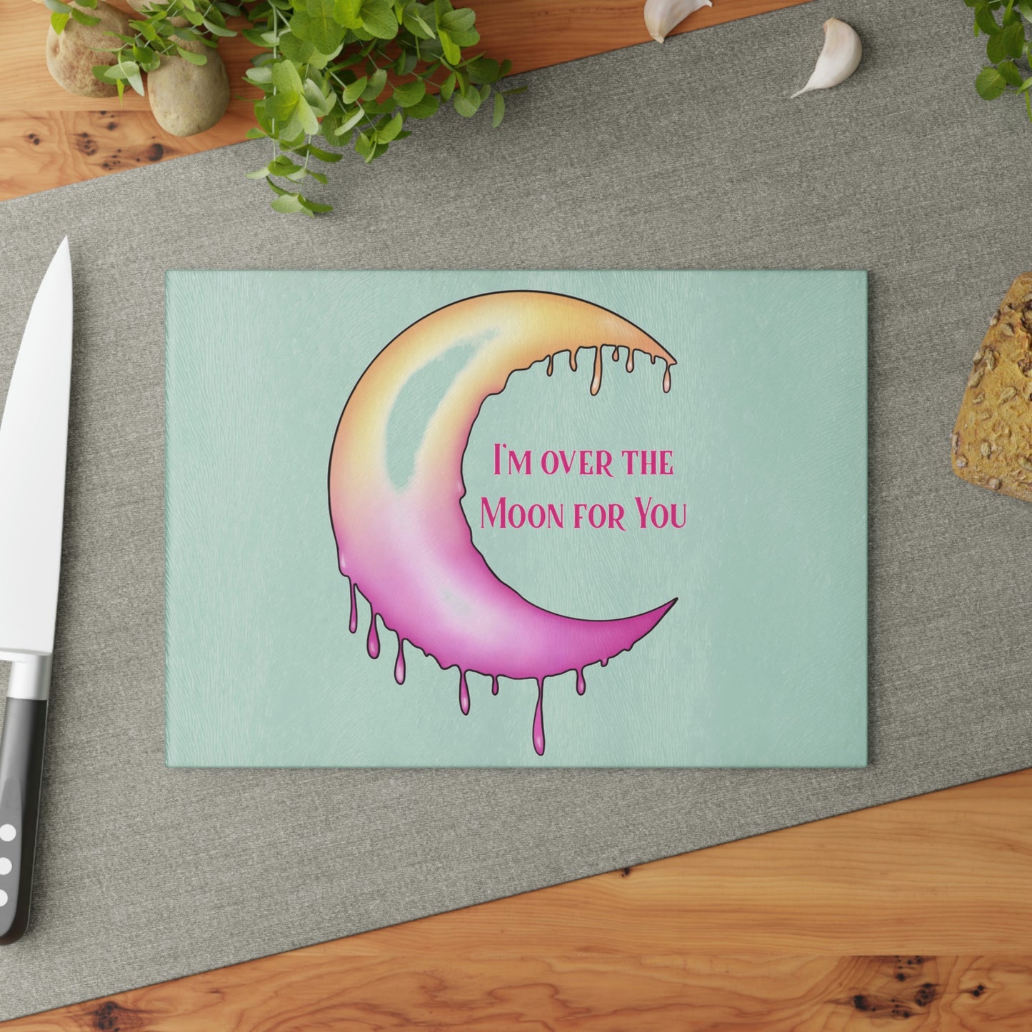 Over The Moon Glass Cutting Board - Witchy Kitchens