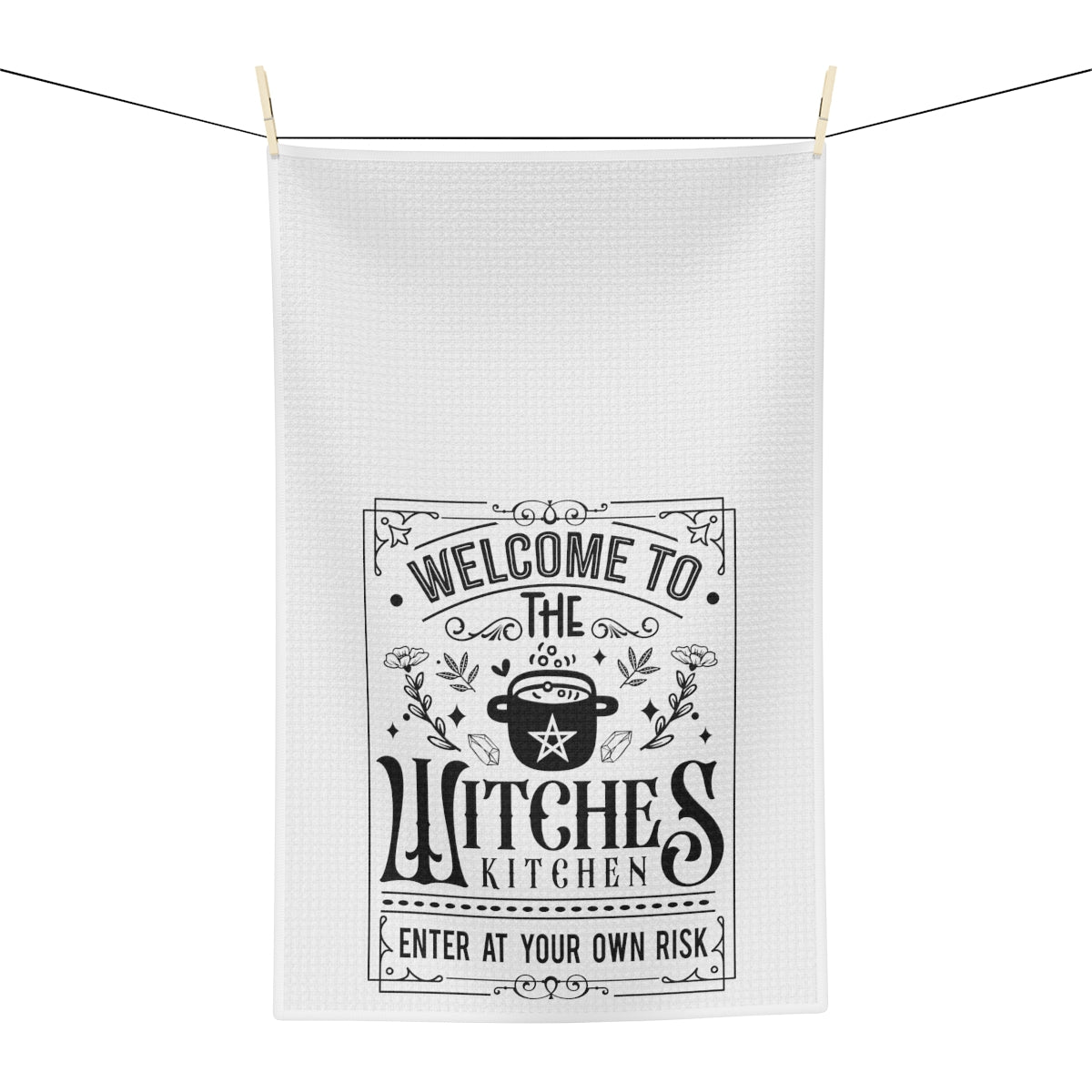 Enter at Your Own Risk Tea Towel - Witchy Kitchens