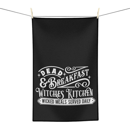 Dead & Breakfast Black Tea Towel - Witchy Kitchens