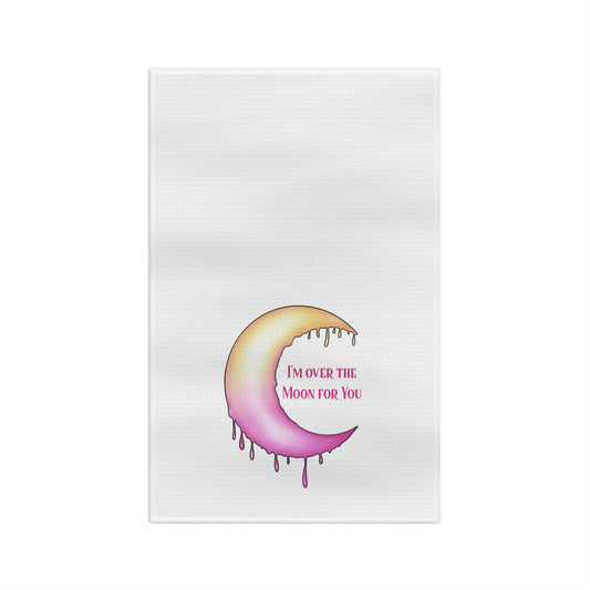 Over The Moon White Tea Towel - Witchy Kitchens