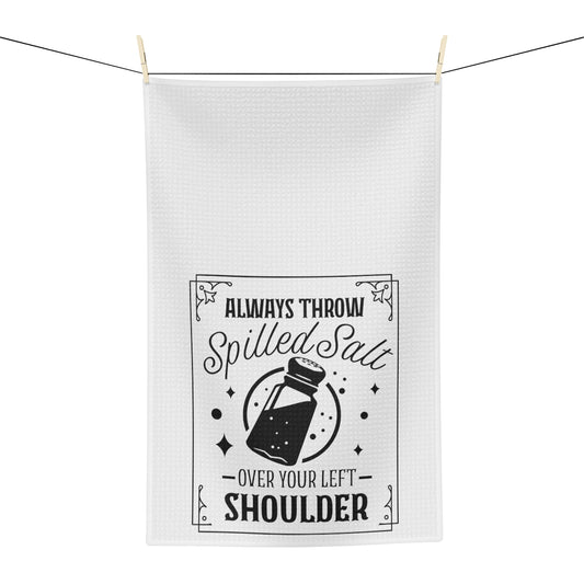 Always Throw Spilt Salt Tea Towel - Witchy Kitchens