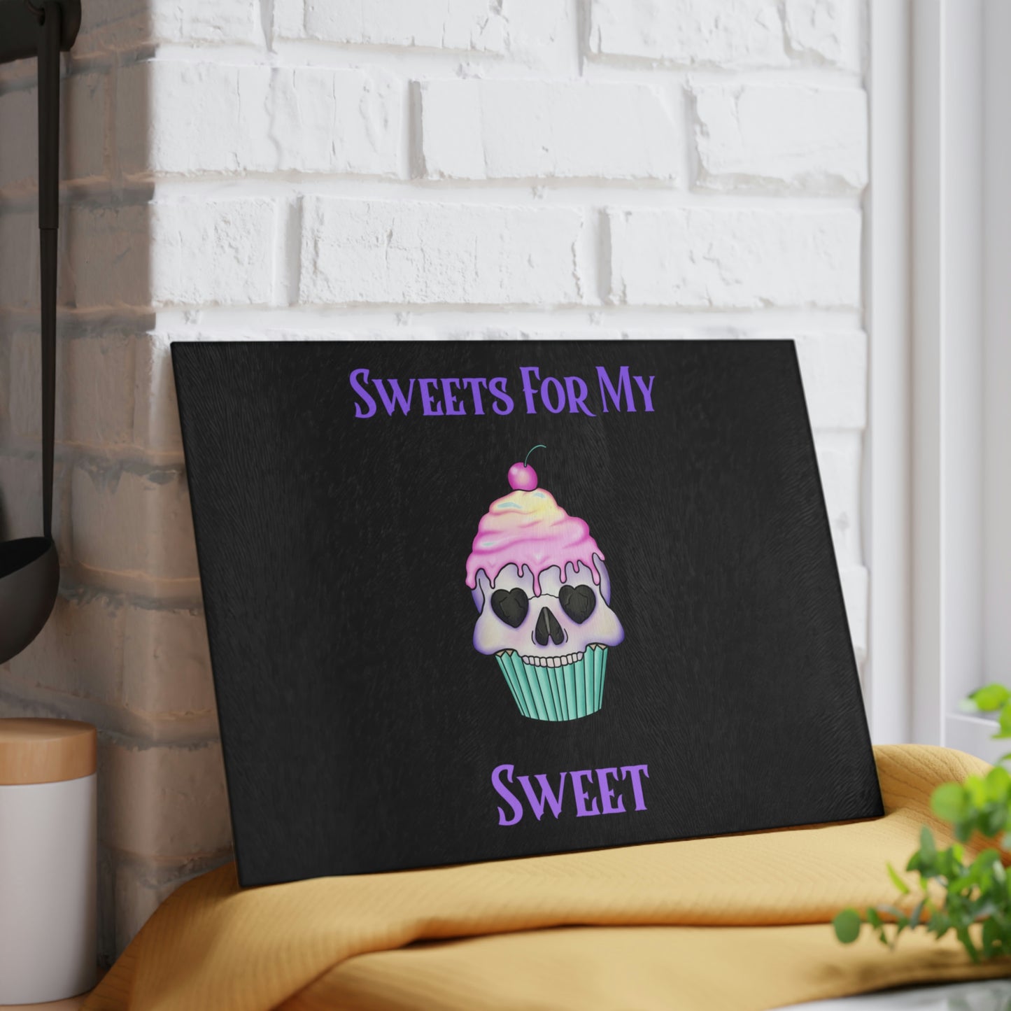 Sweets Black Glass Cutting Board - Witchy Kitchens
