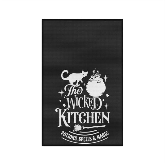 Wicked Kitchen Black Tea Towel - Witchy Kitchens