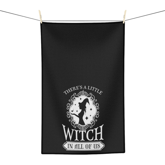 There's a Little Witch In All of Us Black Tea Towel - Witchy Kitchens