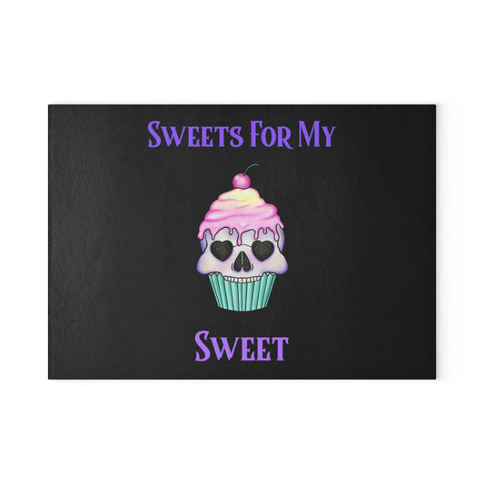 Sweets Black Glass Cutting Board - Witchy Kitchens