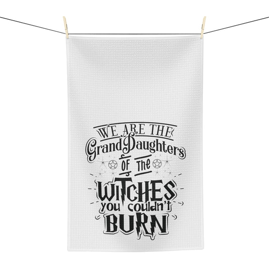 Granddaughters of the Witches White Tea Towel - Witchy Kitchens