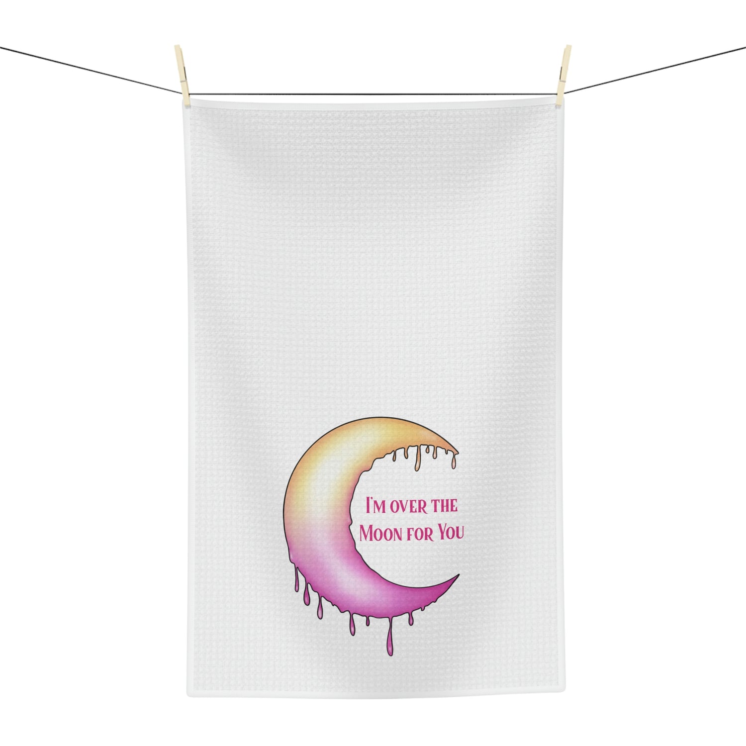Over The Moon White Tea Towel - Witchy Kitchens