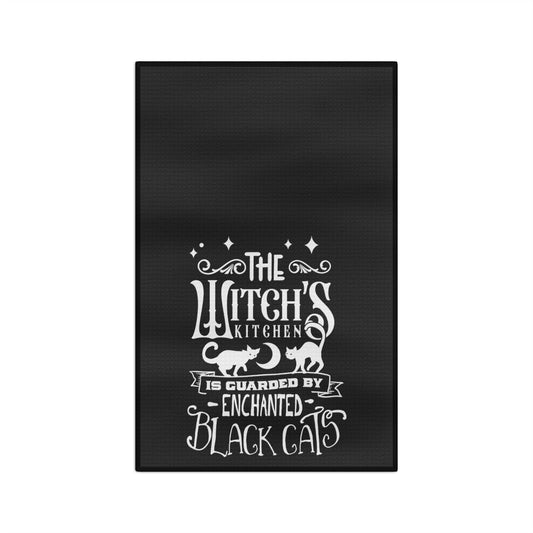 Enchanted Black Cats Black Tea Towel - Witchy Kitchens