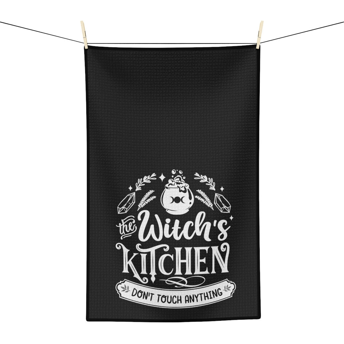 Don't Touch Black Tea Towel - Witchy Kitchens