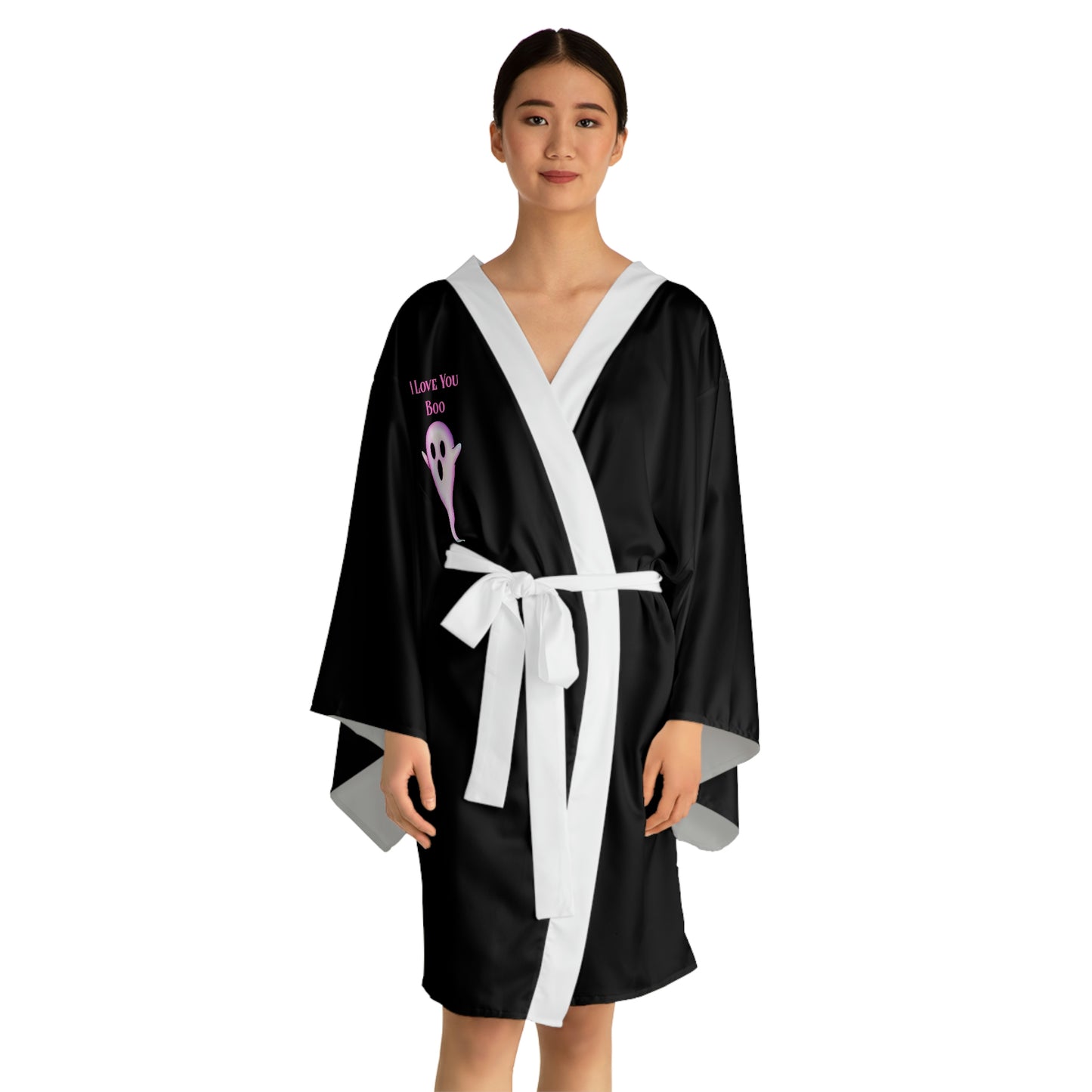 I Love You Boo White Trim Robe - Witchy Kitchens