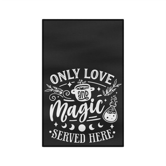 Only Love & Magic Black Tea Towel - Witchy Kitchens