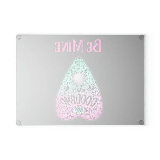 Be Mine Black Glass Cutting Board - Witchy Kitchens