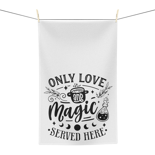 Only Love & Magic White Tea Towel - Witchy Kitchens