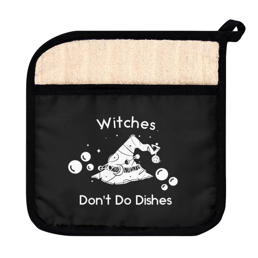 Witches Don't Do Dishes Pot Holder with Pocket - Witchy Kitchens