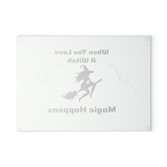 When you Love a Witch Glass Cutting Board - Witchy Kitchens