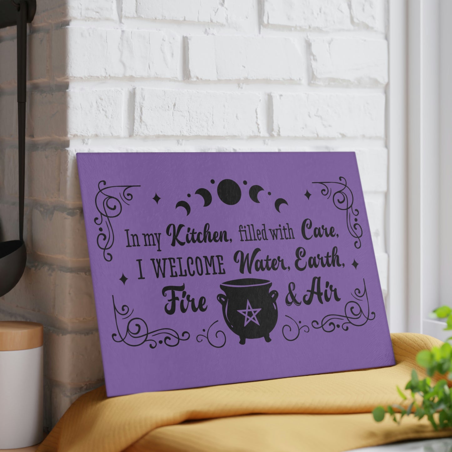 Purple In My Kitchen Glass Cutting Board - Witchy Kitchens