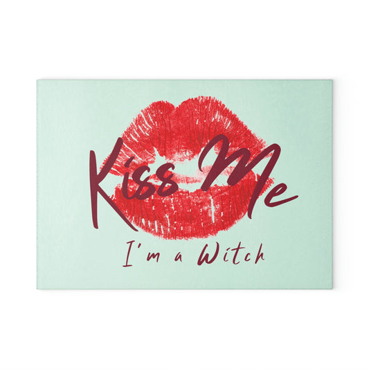 Kiss Me Glass Cutting Board - Witchy Kitchens