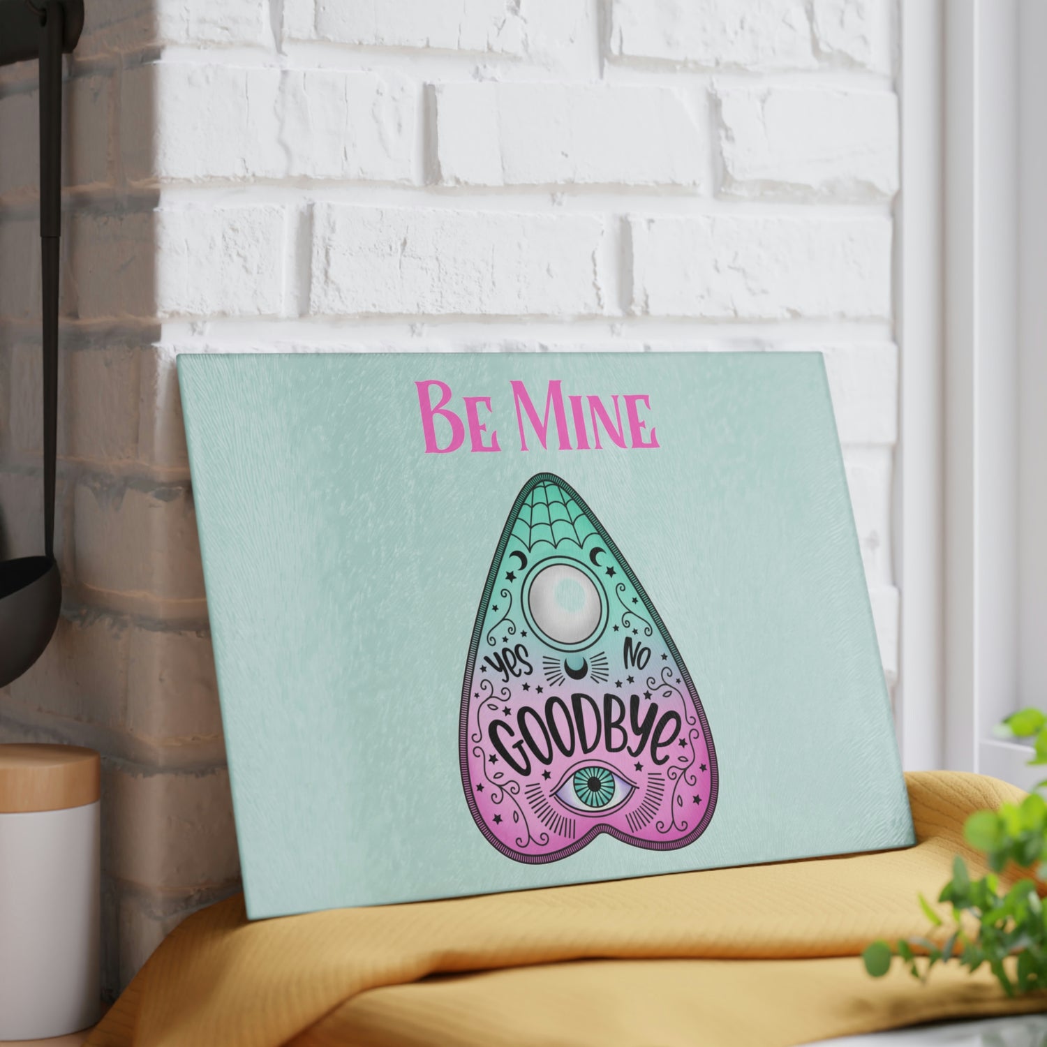Be Mine Glass Cutting Board - Witchy Kitchens