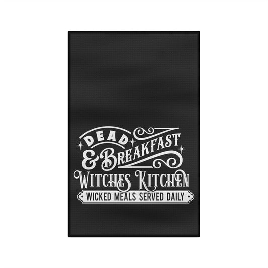 Dead & Breakfast Black Tea Towel - Witchy Kitchens