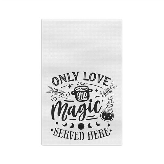 Only Love & Magic White Tea Towel - Witchy Kitchens