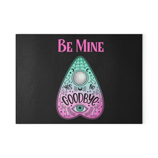 Be Mine Black Glass Cutting Board - Witchy Kitchens