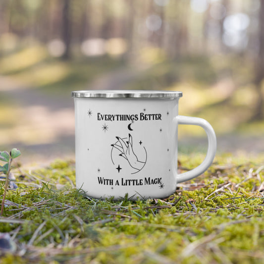 Everythings Better with a Little Magic Enamle Mug - Witchy Kitchens