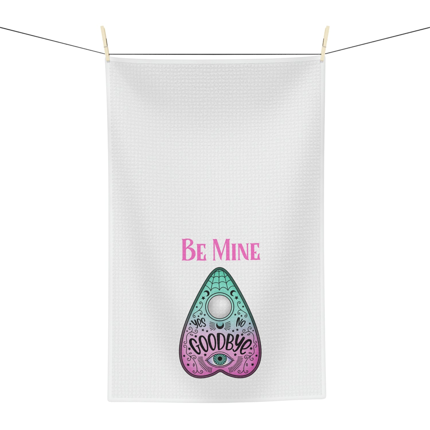 Be Mine White Tea Towel - Witchy Kitchens