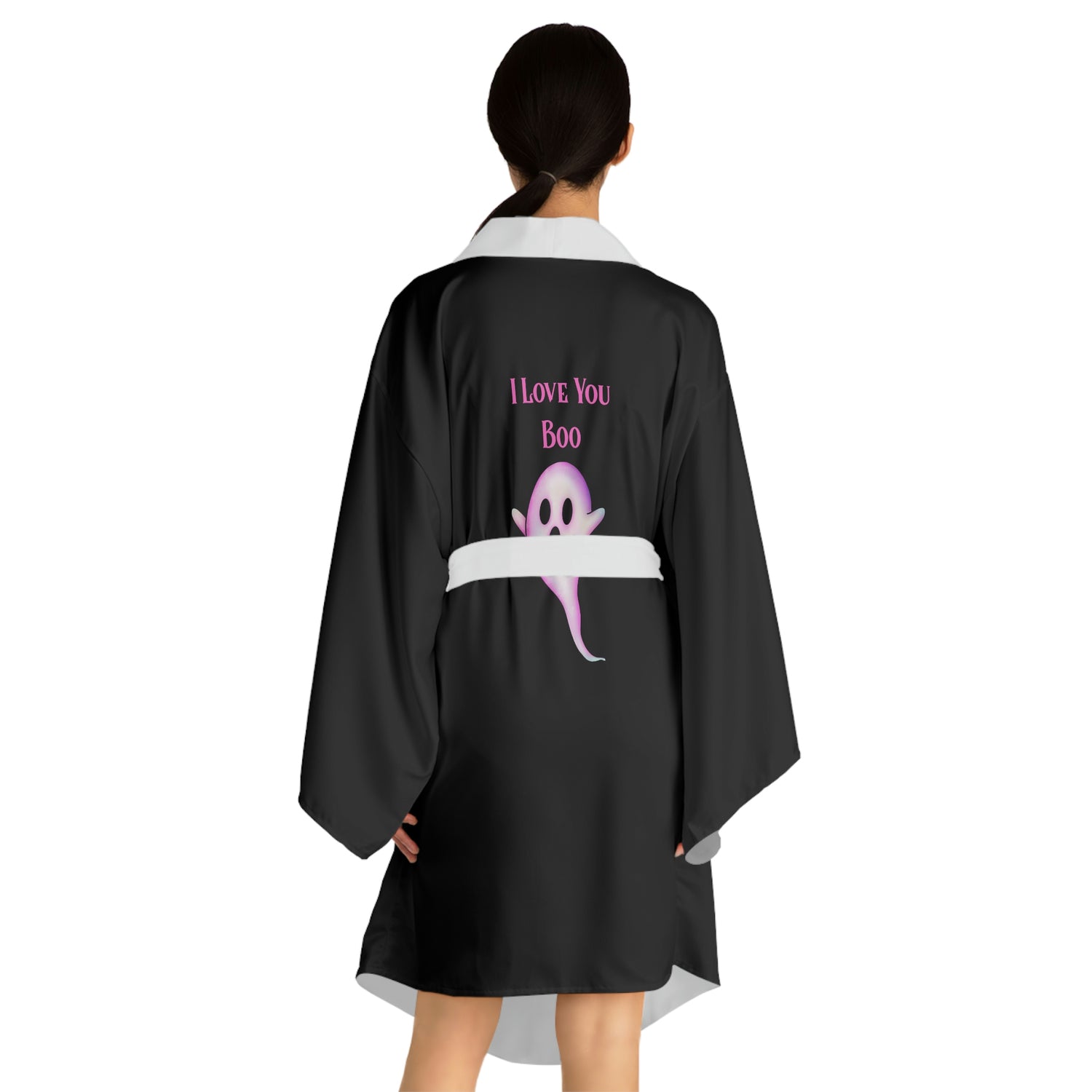 I Love You Boo White Trim Robe - Witchy Kitchens