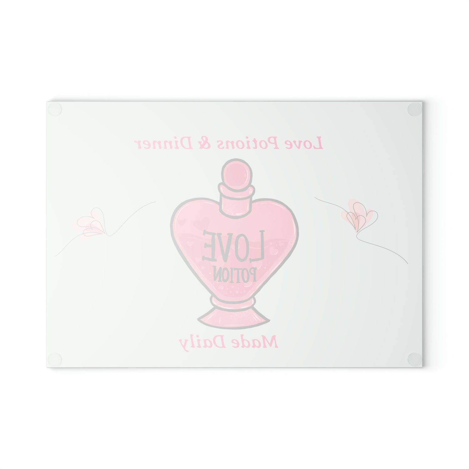 Love & Dinner Glass Cutting Board - Witchy Kitchens
