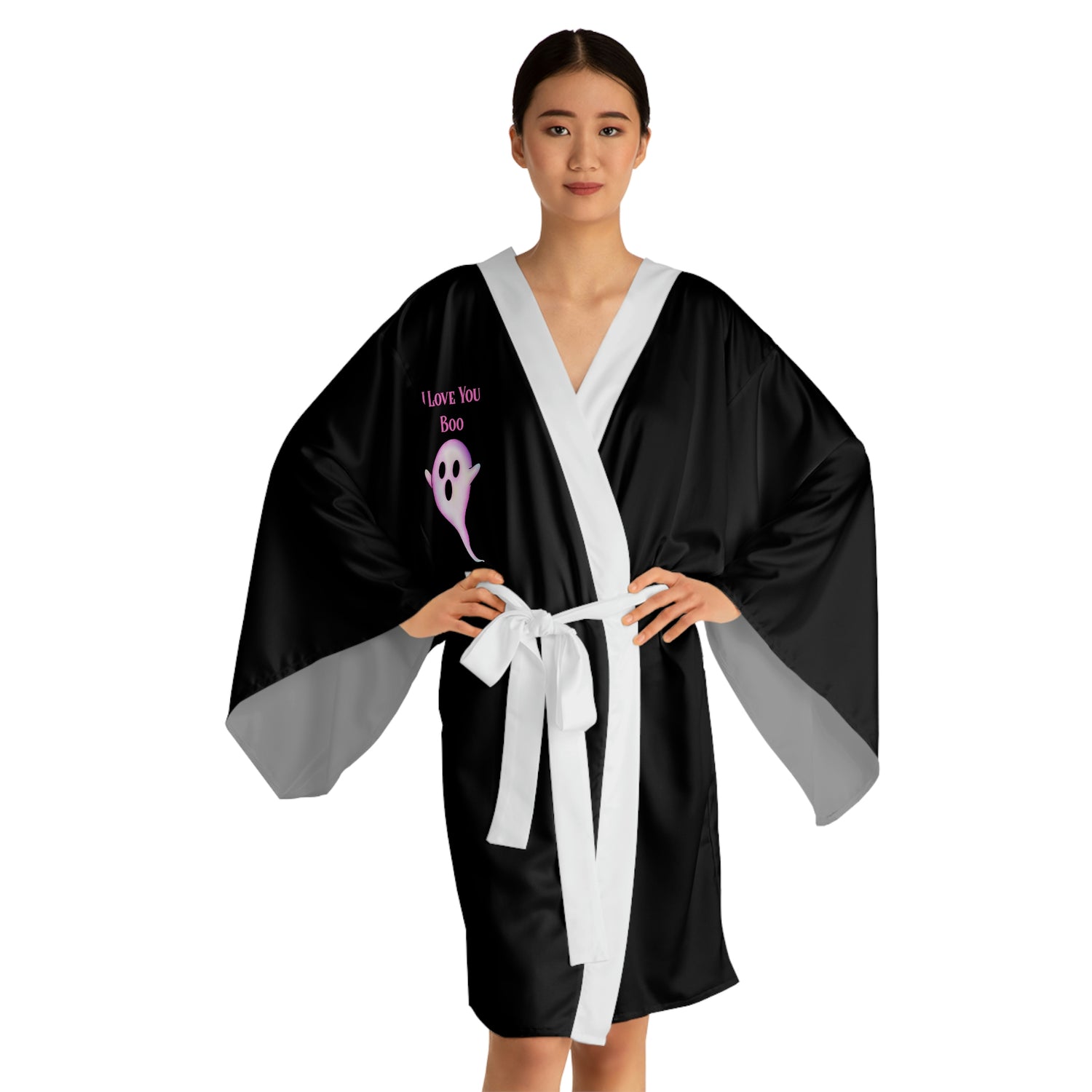 I Love You Boo White Trim Robe - Witchy Kitchens