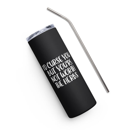 I'd Curse You Stainless steel tumbler - Witchy Kitchens