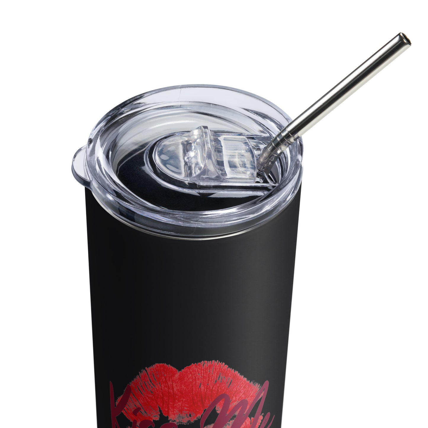Kiss Me I'm A Witch Black Stainless steel tumbler - Witchy Kitchens