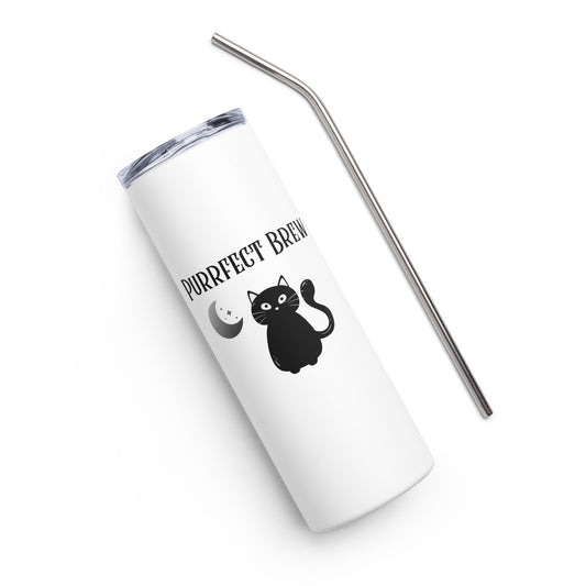 Purrfect Brew Stainless steel tumbler - Witchy Kitchens