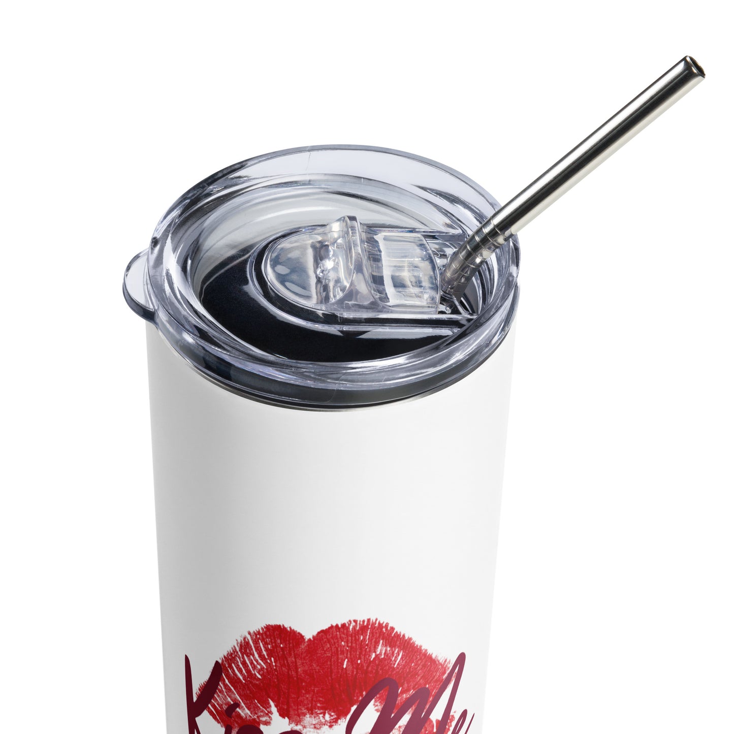 Kiss Me I'm a Witch White Stainless steel tumbler - Witchy Kitchens